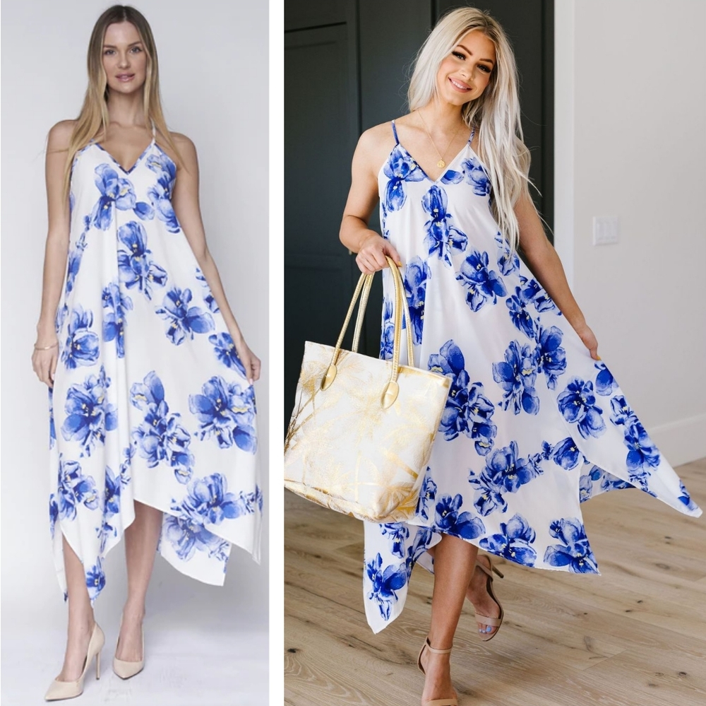 Floral Handkerchief midi dress - Picture 4 of 4